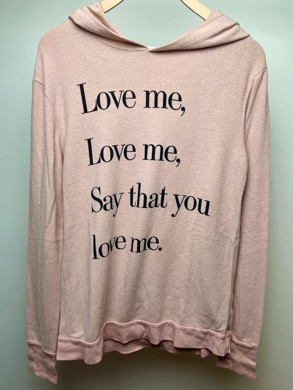 Wildfox Love Me Love Me Say That Your Love Me Hooded Sweater